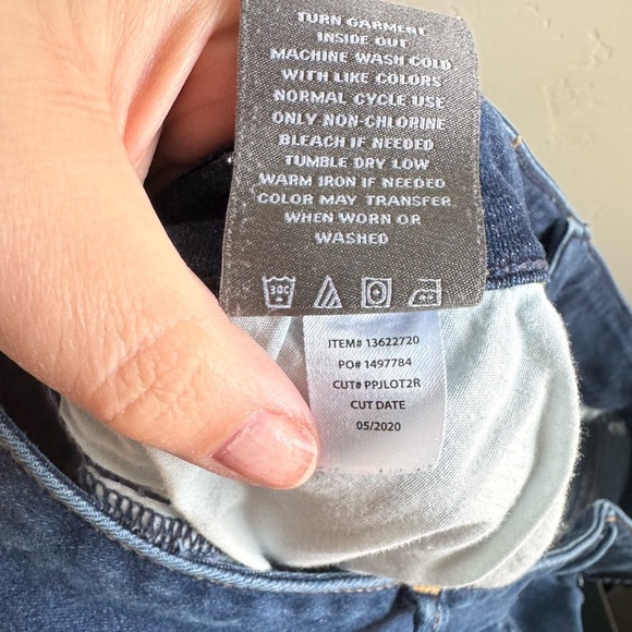 Torrid Blue Skinny Pants with Distressed Hem - Picture 11 of 11